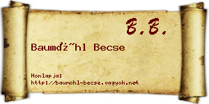 Baumöhl Becse névjegykártya